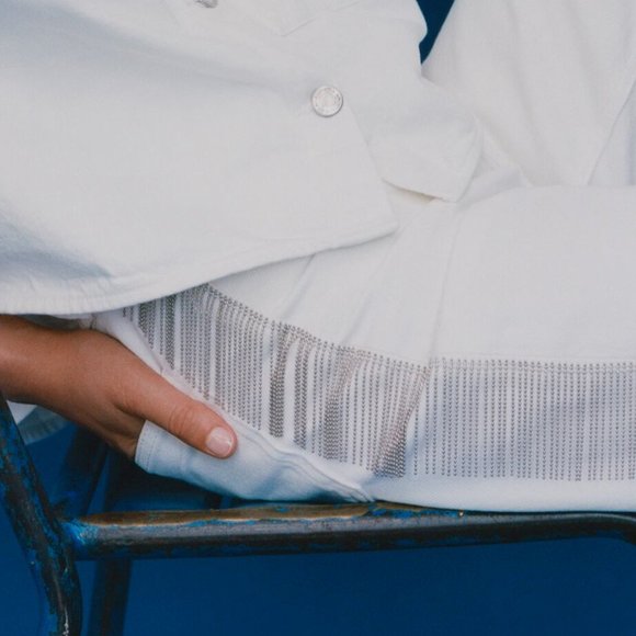 NEW! Zara High Waisted 90s Premium Cowboy Straight Leg White Jeans Denim - Sz 2 - Picture 7 of 16